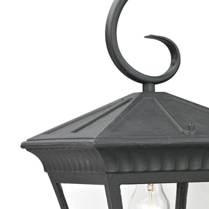 Thomas Lighting Ridgewood Outdoor Wall Sconce with Clear Glass Panels and Forged Metal Lantern Design 18 inches Black 8421EW/65