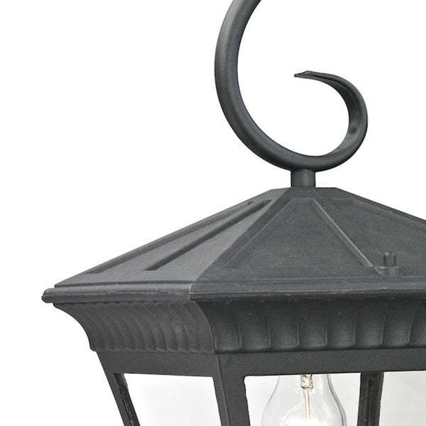 Thomas Lighting Ridgewood Outdoor Wall Sconce with Clear Glass Panels and Forged Metal Lantern Design 18 inches Black 8421EW/65