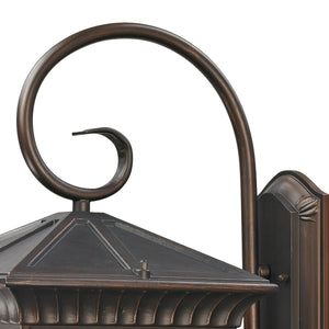 Thomas Lighting Ridgewood Outdoor Wall Sconce with Clear Glass Panels and Forged Metal Lantern Design 18 inches Bronze 8421EW/70