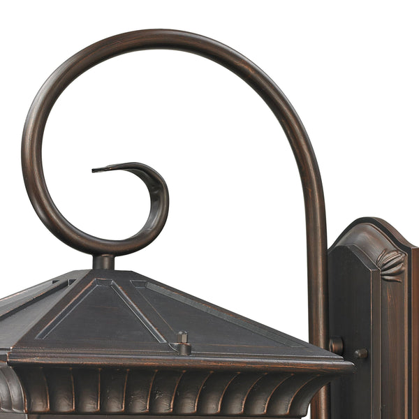 Thomas Lighting Ridgewood Outdoor Wall Sconce with Clear Glass Panels and Forged Metal Lantern Design 18 inches Bronze 8421EW/70