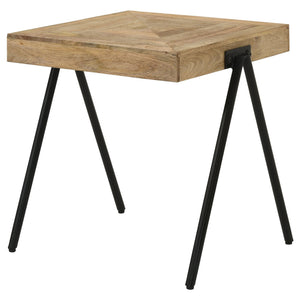 English Elm Avery Natural Mango Wood Side Table With Sleek Iron Legs – Modern Accent For Any Space B062P344947