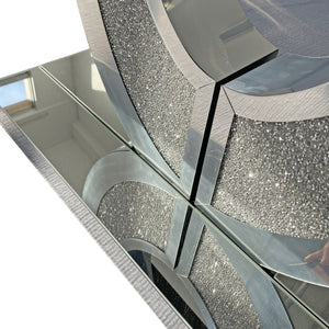 English Elm Mirrored Olive Console Table Crushed Diamante Glass Glam Hallway Entryway Accent W3836P427990