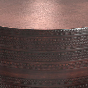 English Elm Johnsen Hand-Finished Metal Coffee Table in Oil-Rubbed Bronze – Round 32.5" Wide Textured Top & Versatile Decor Piece B136P262279