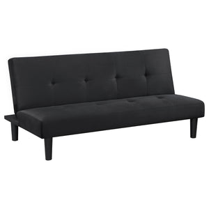English Elm Boston Armless Tufted Convertible Sofa Bed - Compact Black Upholstered Frame, Cozy Guest Seating and Lounging Space for Small Living Rooms B062P354048