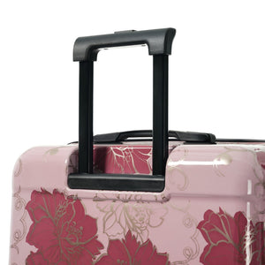 English Elm 6 Piece Hardshell Abs Travel Set with Spinner Wheels Combination Lock and Toiletry Bag Purple Pink Flower N732P391160E