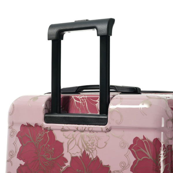 English Elm 6 Piece Hardshell Abs Travel Set with Spinner Wheels Combination Lock and Toiletry Bag Purple Pink Flower N732P391160E