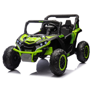 English Elm 24v Two Seat Kids Electric Utv with Parental Remote Suspension Off Road Ride On Green W1578P184798