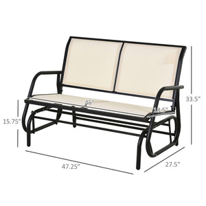 English Elm Outsunny 2-Person Outdoor Glider Bench With Durable Steel Frame – Relaxing Loveseat For Patios & Gardens W2225P200830-GIGA