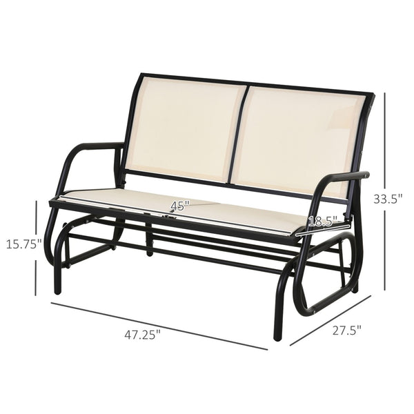 English Elm Outsunny 2-Person Outdoor Glider Bench With Durable Steel Frame – Relaxing Loveseat For Patios & Gardens W2225P200830-GIGA