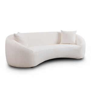 English Elm 3+1, Cloud Curved Boucle Sofa Three Seat Sculptural Arc for Modern Living Rooms W2664S00101