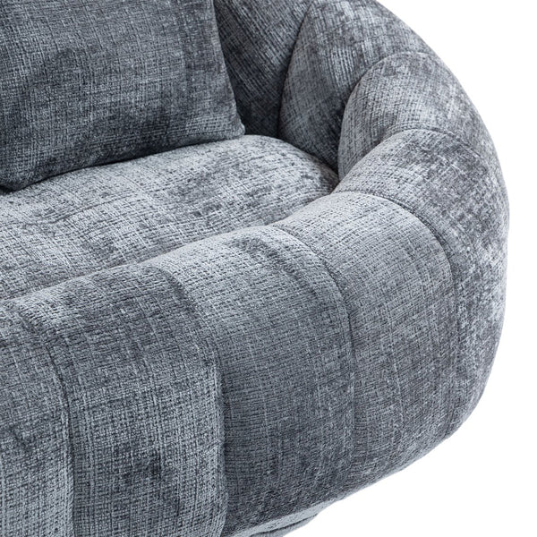English Elm Bean Bean Bag Sofa High-Density Memory Foam Two-Seater Lounger High Back Chenille Cozy Support Gray W395P181439