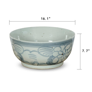 Lilys Ming Ming Bowl With Flower Motif 16X16X7. 8426