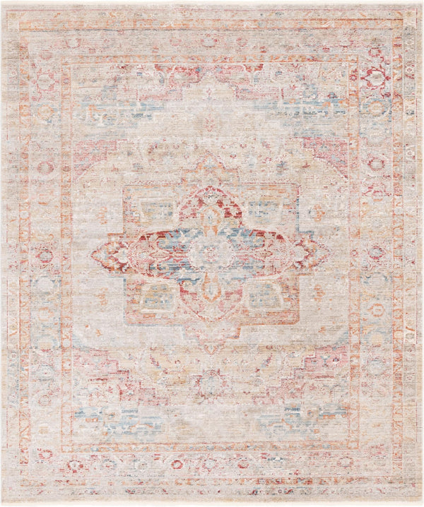 Unique Loom Noble Victoria Machine Made Medallion Rug Multi, Beige/Ivory/Gray/Navy Blue/Red/Orange 8' 0" x 10' 0"