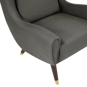 English Elm Modern Wingback Upholstered Accent Chair with Solid Wood Frame, Gold-Tip Legs, Plush Pocket Coil Comfort Dark Gray 30.5 L x 33.5 W x 32 H B011P393059