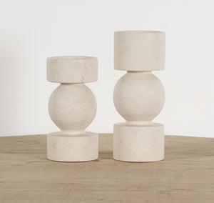 Lilys Bosa Travertine Candle Holders Set Of Two 7.8"/10" H 8428