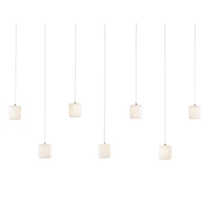 Dove 30-Light Multi-Drop Pendant with Pleated Ceramic Shades for Elegant Indoor Illumination