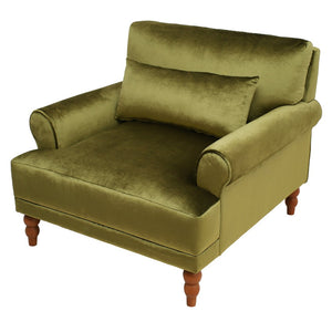 English Elm Mirod Oversized Polyester Accent Chair with Column Legs and Ergonomic Lumbar Support Green N760S0000028C