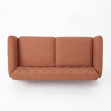 Christopher Knight Home® - Noble House - Bernice Petite Mid Century Modern Tufted Burnt Orange Fabric Sofa