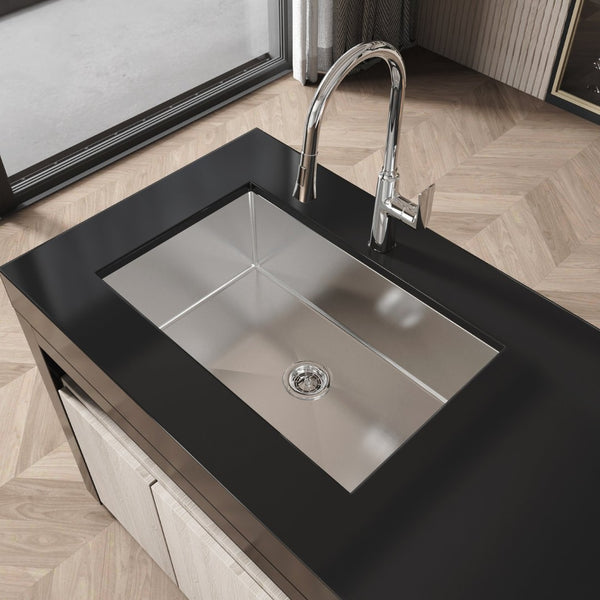 English Elm Stainless Steel Undermount Kitchen Sink Handmade Single Bowl Nano Brushed Finish T3177P286042