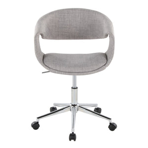 English Elm Task Chair with Chrome Five Star Base Grey Fabric Seat for Modern Home Office Use B202P474178