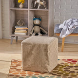 Christopher Knight Home® Cozy Cotton Knitted Foot Stool - Plush & Charming Seating Solution in Multiple Colors, No Assembly