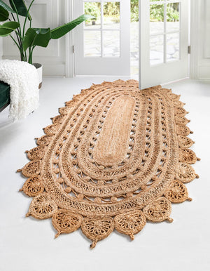 Unique Loom Braided Jute Punita Hand Braided Novelty Rug Natural,  7' 10" x 10' 0"