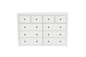 English Elm Modern 9-Drawer White Dresser — Sleek 3-Column Chest, Sturdy Waterproof Finish, Spacious Storage W1785P298992