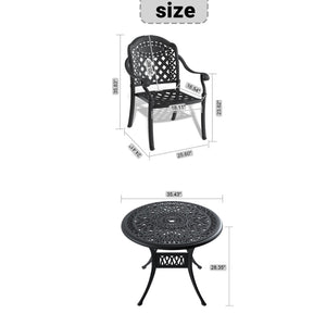 English Elm 5-piece Cast Aluminum Outdoor Dining Set with Carved Relief Patio Furniture W1710S00615