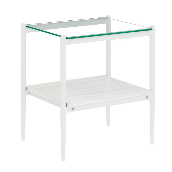 English Elm Coffee Table Set Of 3 With Tempered Glass & Mdf Storage, Modern Design For Living Room Elegance W241S00049