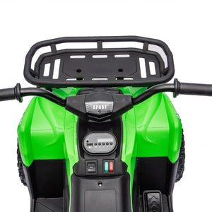 English Elm 24v Dual Motor Kids Atv Ride on with Led Lights Bluetooth Storage Racks Off Road Green W1578P390451