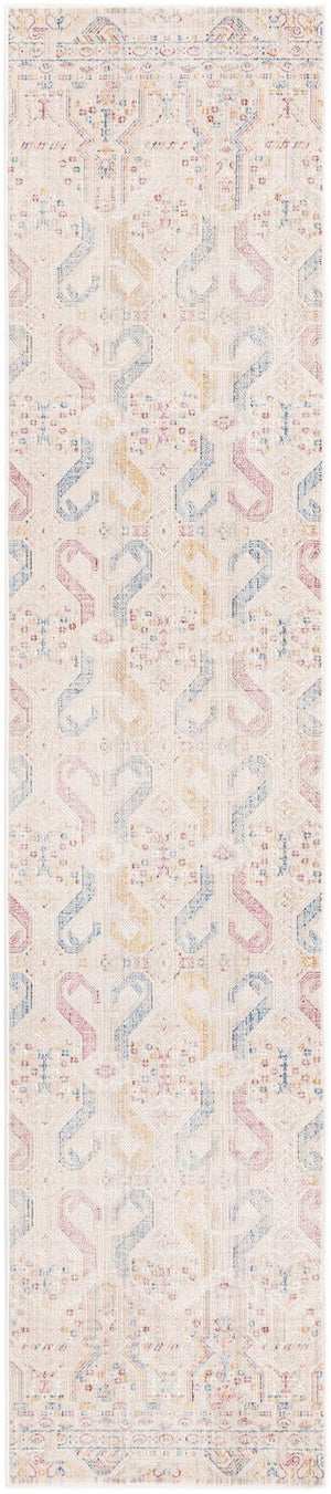 Unique Loom Deepa Congruence Machine Made Geometric Rug Ivory, Burgundy/Gold/Navy Blue 2' 6" x 12' 2"