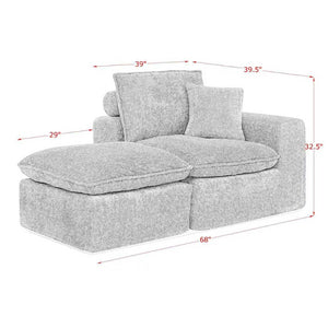 English Elm 107'' Boucle L-shaped Sectional with Reversible Chaise Deep Foam Seat Living Room Grey W1413S00165