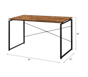 English Elm Metal Frame Writing Desk with Minimalist Design 47"W x 22"D x 28"H — Compact Laptop Table for Home Office Black,Oak 26 L x 58 W x 3.5 H B2741P326183