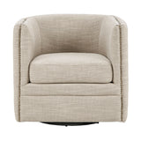 Madison Park Capstone Transitional Tufted Barrel Swivel Chair MP103-0482 Taupe Multi