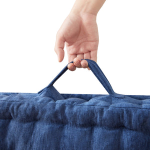 English Elm Poly Chenille Square Floor Pillow Cushion Plush 24x24 Inch Soft Polyester Seat Pad for Cozy Living Spaces Navy Blue 3.22 L x 23.03 W x 12.8 H B035P280524