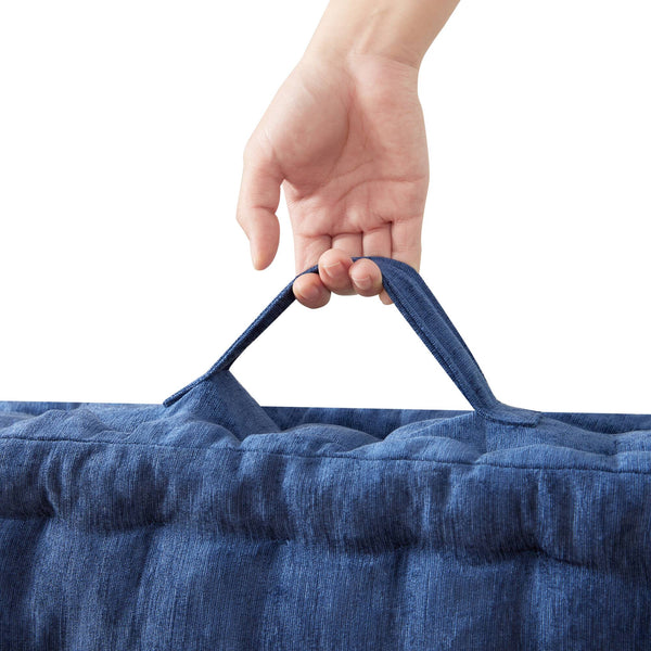 English Elm Poly Chenille Square Floor Pillow Cushion Plush 24x24 Inch Soft Polyester Seat Pad for Cozy Living Spaces Navy Blue 3.22 L x 23.03 W x 12.8 H B035P280524