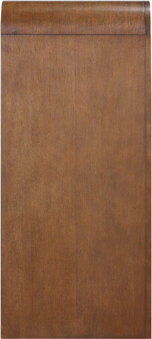 Meridian Furniture Giada Art Deco Burl Veneer Tall Chest with Arched Edges for Elegant Bedroom Corner Storage Brown 843Brown-CH