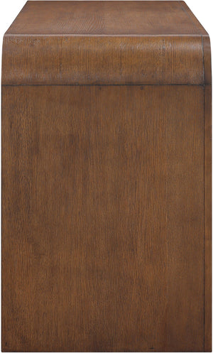 Meridian Furniture Giada Art Deco Burl Veneer Dresser with Arched Edges and Oak Ash Grain for Primary Bedroom Brown 843Brown-D