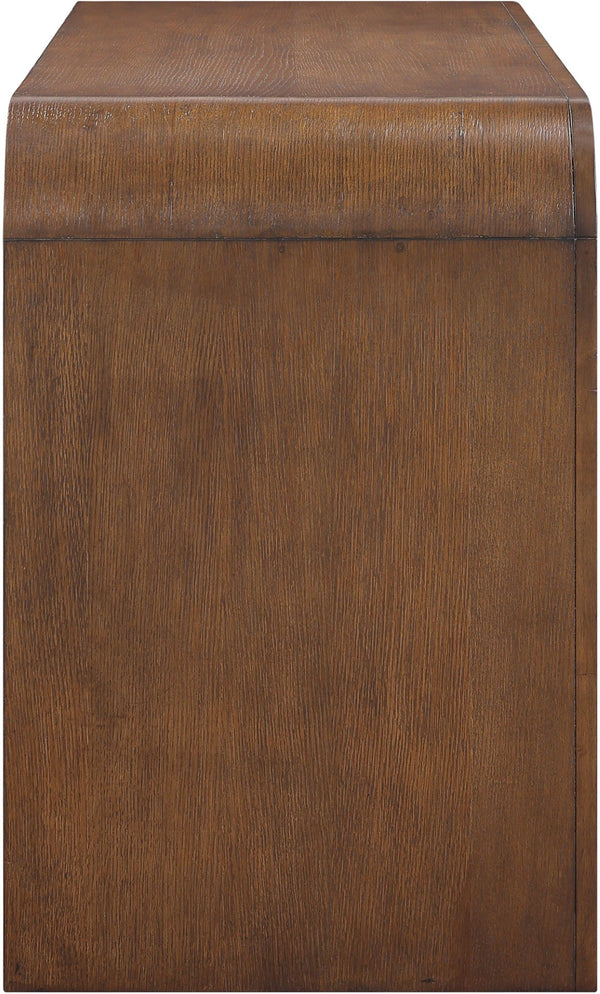 Meridian Furniture Giada Art Deco Burl Veneer Dresser with Arched Edges and Oak Ash Grain for Primary Bedroom Brown 843Brown-D