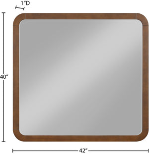 Meridian Furniture Giada Arched Burl Wood Veneer Wall Mirror with Art Deco Grain Silhouette for Living Room Decor Brown 843Brown-M