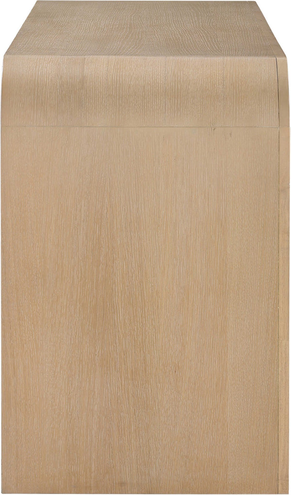 Meridian Furniture Giada Art Deco Burl Veneer Dresser with Arched Edges and Oak Ash Grain for Primary Bedroom Natural 843Natural-D