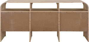 Meridian Furniture Giada Art Deco Burl Veneer Dresser with Arched Edges and Oak Ash Grain for Primary Bedroom Natural 843Natural-D