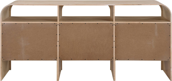 Meridian Furniture Giada Art Deco Burl Veneer Dresser with Arched Edges and Oak Ash Grain for Primary Bedroom Natural 843Natural-D