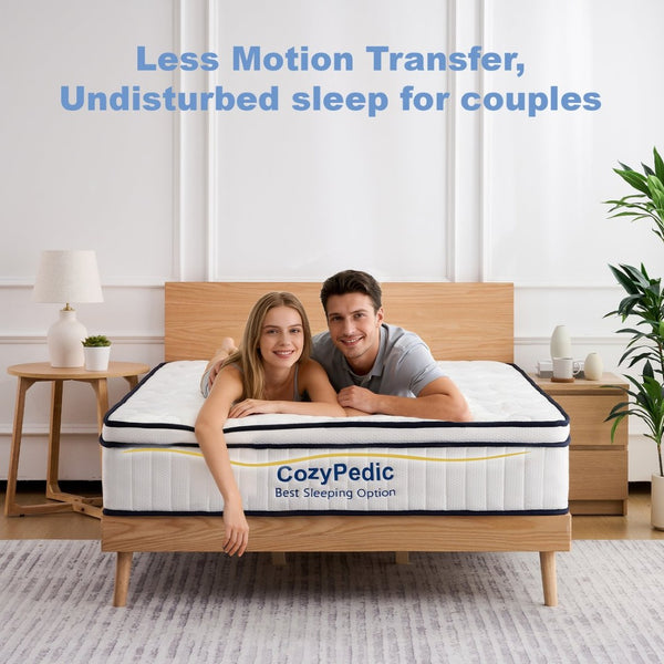 English Elm 12 Inch Queen Hybrid Mattress Memory Foam Pocket Springs Medium Firm Cooling W2699P399180