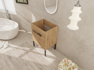 English Elm 24 Dual-Purpose 24" Bathroom Vanity Cabinet with Soft-Close Doors, Adjustable Shelf, Floor or Wall Mount W999104319