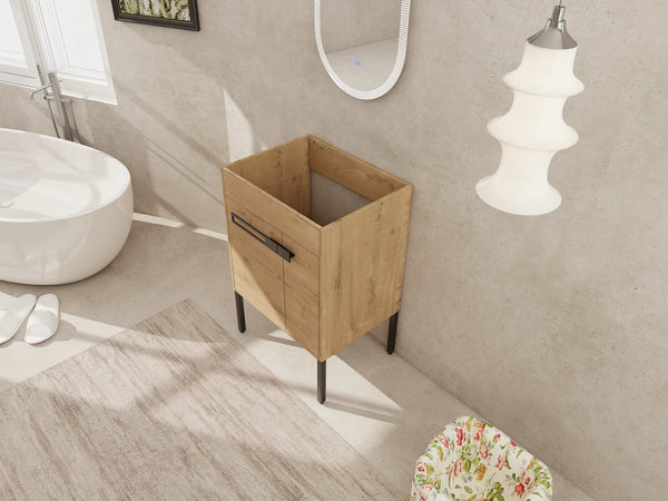 English Elm 24 Dual-Purpose 24" Bathroom Vanity Cabinet with Soft-Close Doors, Adjustable Shelf, Floor or Wall Mount W999104319