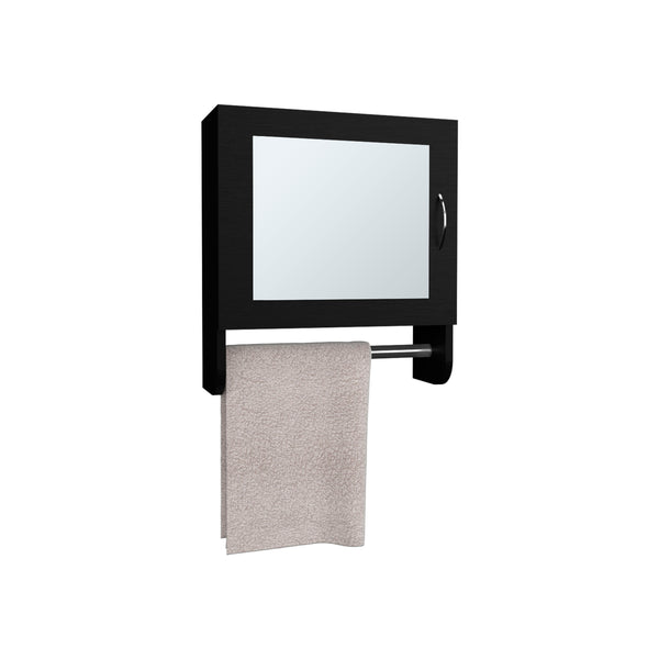 English Elm Medicine Compact Wall Cabinet with Mirror Door, Engineered Wood Storage, Durable, Space-Saving Design Black 20.28 L x 18.31 W x 2.36 H B097P250834