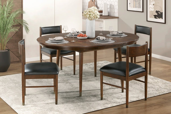 English Elm Cherry Finish Maple Veneer Extendable Dining Table Seats 6 Transitional Style B011P217887
