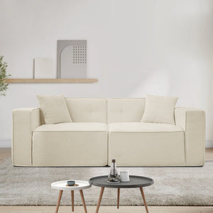 English Elm Full foam compression sofa Plush Teddy Velvet 2-3 Seat Mid-Century Loveseat with 72hr Rebound, Compact Dimensions W1183S00016