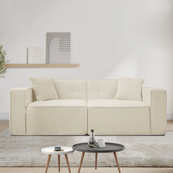 English Elm Full foam compression sofa Plush Teddy Velvet 2-3 Seat Mid-Century Loveseat with 72hr Rebound, Compact Dimensions W1183S00016